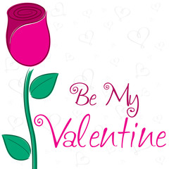 Single rose Valentine's Day card in vector format.