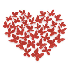 Heart shape of butterflies