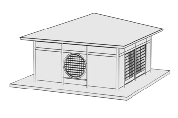 cartoon image of japan house