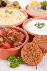 hummus, falafel and others mezze