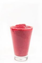 raspberry smoothis on white background
