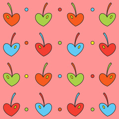 background of colored cherry hearts