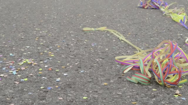 after party - confetti and streamers on the ground