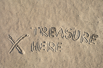 Sign on sand