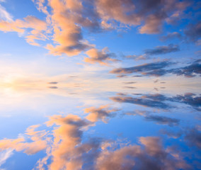 Colorful reflection of clouds