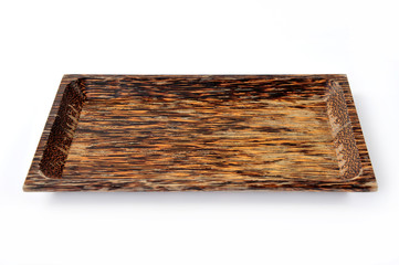 Wooden Bowl Isolated on White Background