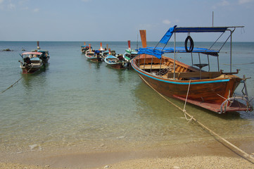 Fototapeta na wymiar Traditional Thai boat in Ko Lanta, Thailand