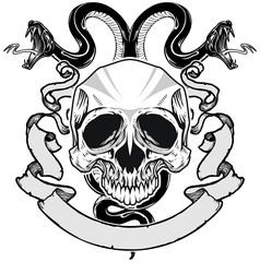 skull and snake