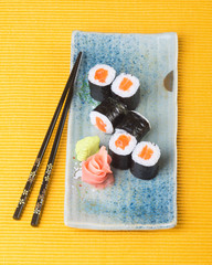 japanese cuisine. sushi on the background