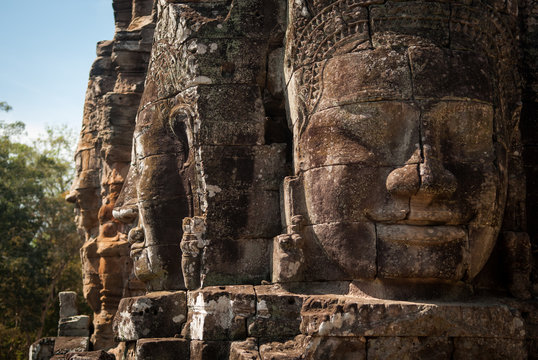 Smiling faces in Bayon