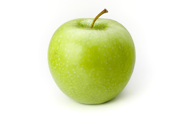 Green apple on white background
