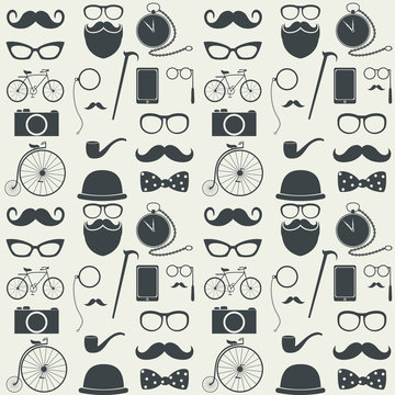 Hipster seamless pattern