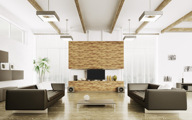 Interior of modern living room - obrazy, fototapety, plakaty