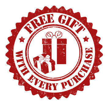 Free gift with every purchase stamp