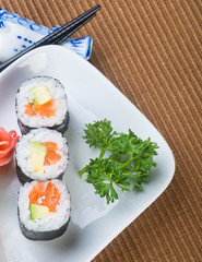 japanese cuisine. sushi on the background
