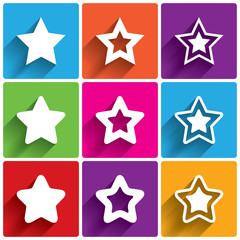 Fototapeta premium Star icons. Rating stars symbols. Feedback rating.