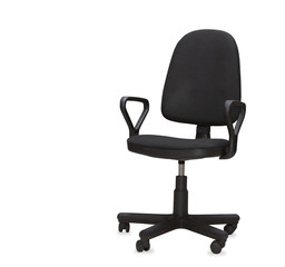 The black office chair. Isolated