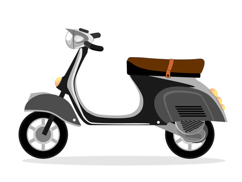 Motorcycle scooter on a white background, vector