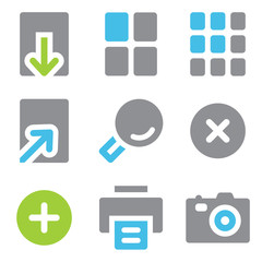 Image viewer web icons blue green series