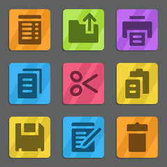 Document web icons color flat series