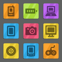Electronics web icons color flat series