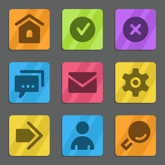 Basic web icons color flat series