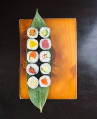 japanese cuisine. sushi on the background