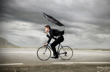riding businessman