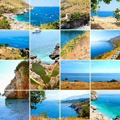Naklejka premium Beautiful coast of Zingaro Nature Reserve - Trapani, Sicily