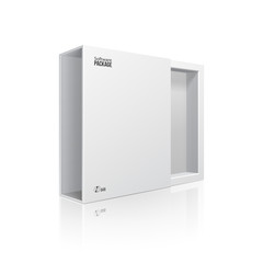 Opened White Modern Software Package Box For DVD