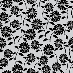 cute wild flowers seamless pattern