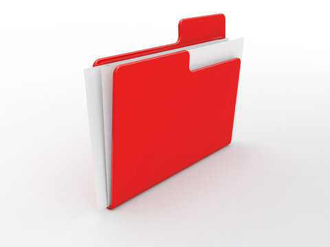 3d folder on white background