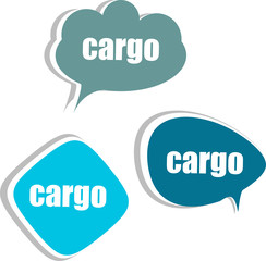 cargo. Set of stickers, labels, tags. Template for infographics