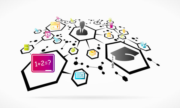 Abstract education network grid illustration