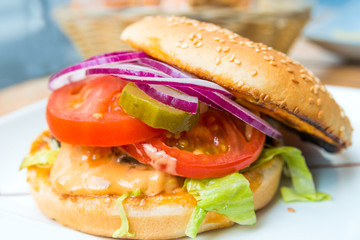 American cheese burger