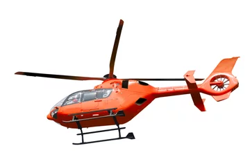 Papier Peint photo hélicoptère Hélicoptère de sauvetage isolé