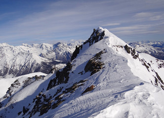 Sommet est (3040 m) du Mont Fallère (en hiver) - Vallée d'Aoste