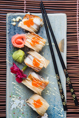 japanese cuisine. sushi on the background