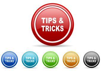 tips tricks icon vector set