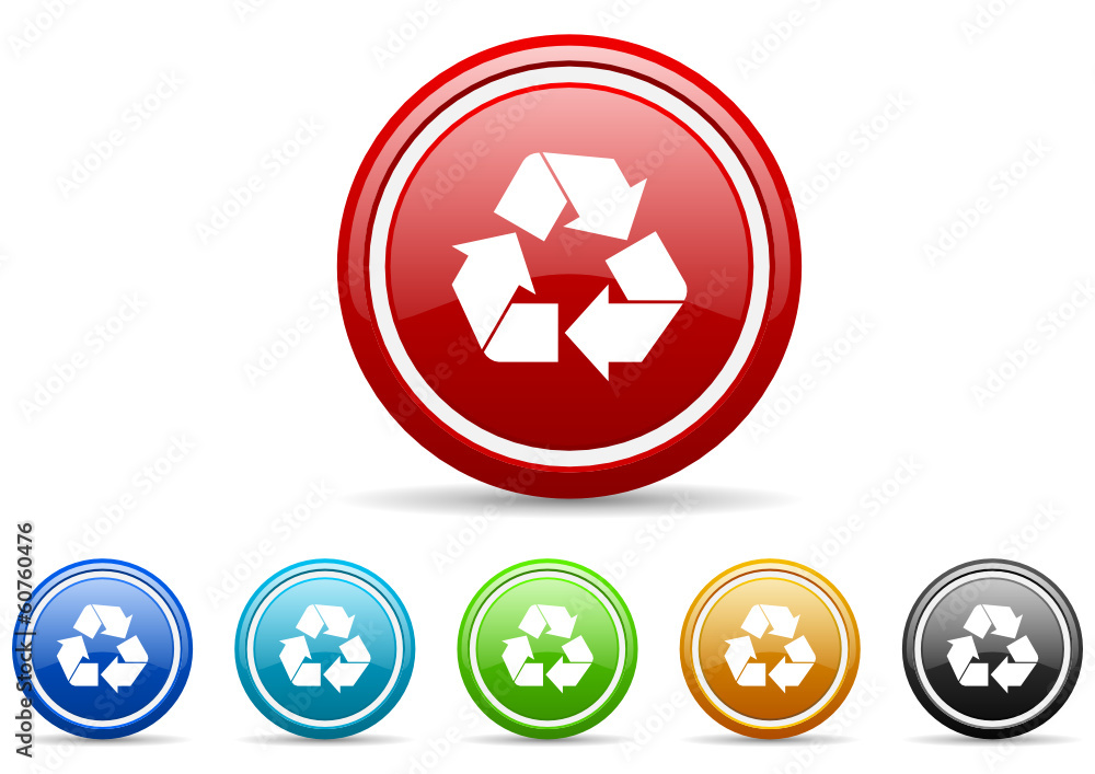 Poster recycle icon vector set