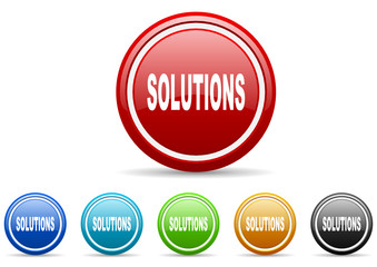solutions icon vector set