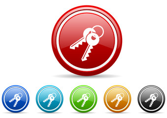 keys icon vector set