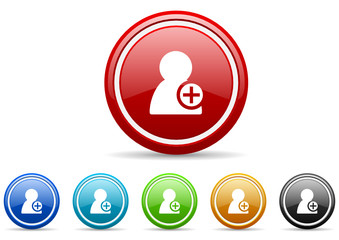 add contact icon vector set