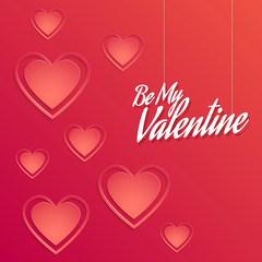 Valentine Background with Hearts Decorations