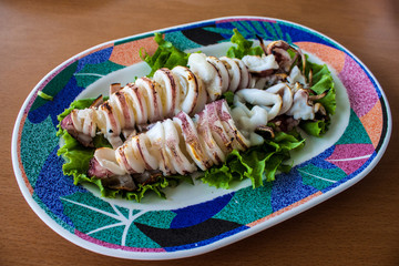 Grilled squid in Thailand