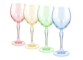 Wine glass on a white background