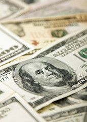 Close-up of Franklin,One hundred dollar bill