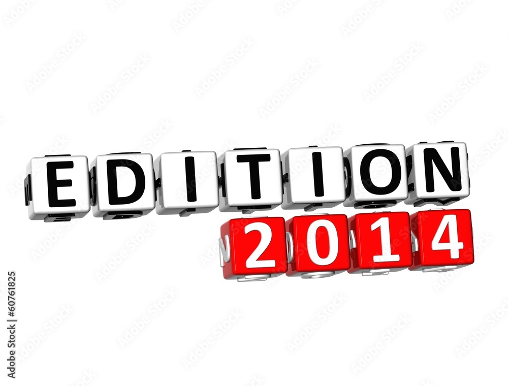 Poster 3d edition 2014 button click here block text