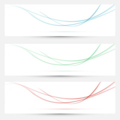 Bright web headers with smoke waves collection