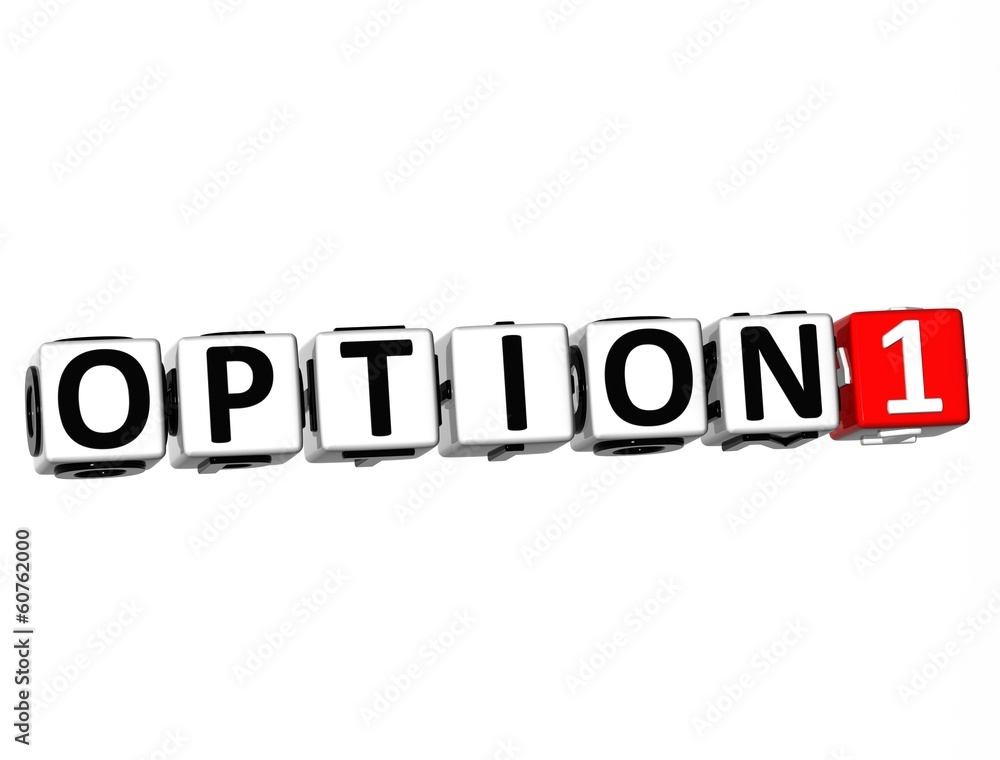 Poster 3d option 1 button click here block text